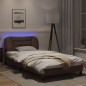 vidaXL Bettgestell mit LED Braun 100x200 cm Kunstleder vidaXL Bettgestell mit LED Braun 100x200 cm Kunstleder
