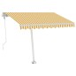 Automatische Markise mit LED & Windsensor 350x250 cm Gelb/Weiß Automatische Markise mit LED & Windsensor 350x250 cm Gelb/Weiß