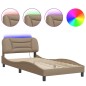 vidaXL Bettgestell mit LED Cappuccino-Braun 100x200 cm Kunstleder vidaXL Bettgestell mit LED Cappuccino-Braun 100x200 cm Kunstleder
