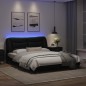 vidaXL Bettgestell mit LED Schwarz 160x200 cm Kunstleder vidaXL Bettgestell mit LED Schwarz 160x200 cm Kunstleder