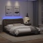 vidaXL Bettgestell mit LED Braun 160x200 cm Kunstleder vidaXL Bettgestell mit LED Braun 160x200 cm Kunstleder