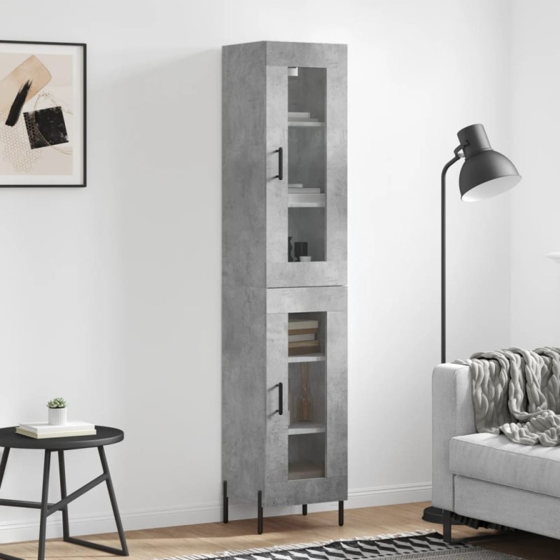 Highboard Betongrau 34,5x34x180 cm Holzwerkstoff Highboard Betongrau 34,5x34x180 cm Holzwerkstoff