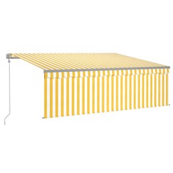 Gelenkarmmarkise Automatisch mit Jalousie 4x3 m Gelb und Weiß