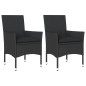 vidaXL Gartenstühle mit Kissen 2 Stk. Schwarz Poly Rattan vidaXL Gartenstühle mit Kissen 2 Stk. Schwarz Poly Rattan