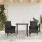 vidaXL Gartenstühle mit Kissen 2 Stk. Schwarz Poly Rattan vidaXL Gartenstühle mit Kissen 2 Stk. Schwarz Poly Rattan