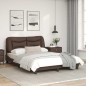 vidaXL Bettgestell mit LED Braun 120x200 cm Kunstleder vidaXL Bettgestell mit LED Braun 120x200 cm Kunstleder