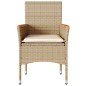 vidaXL Gartenstühle mit Kissen 2 Stk. Beige Poly Rattan vidaXL Gartenstühle mit Kissen 2 Stk. Beige Poly Rattan