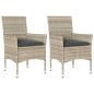vidaXL Gartenstühle mit Kissen 2 Stk. Hellgrau Poly Rattan vidaXL Gartenstühle mit Kissen 2 Stk. Hellgrau Poly Rattan