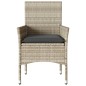 vidaXL Gartenstühle mit Kissen 2 Stk. Hellgrau Poly Rattan vidaXL Gartenstühle mit Kissen 2 Stk. Hellgrau Poly Rattan