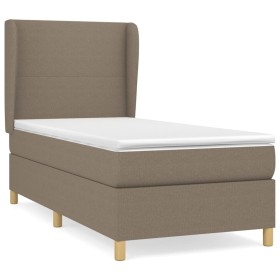vidaXL Boxspringbett mit Matratze Taupe 80x200 cm Stoff
