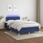 vidaXL Boxspringbett mit Matratze & LED Blau 120x200 cm Stoff vidaXL Boxspringbett mit Matratze & LED Blau 120x200 cm Stoff