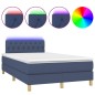 vidaXL Boxspringbett mit Matratze & LED Blau 120x200 cm Stoff vidaXL Boxspringbett mit Matratze & LED Blau 120x200 cm Stoff
