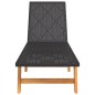 vidaXL Sonnenliegen 2 Stk. Schwarz Braun Poly Rattan Massivholz Akazie vidaXL Sonnenliegen 2 Stk. Schwarz Braun Poly Rattan Massivholz Akazie