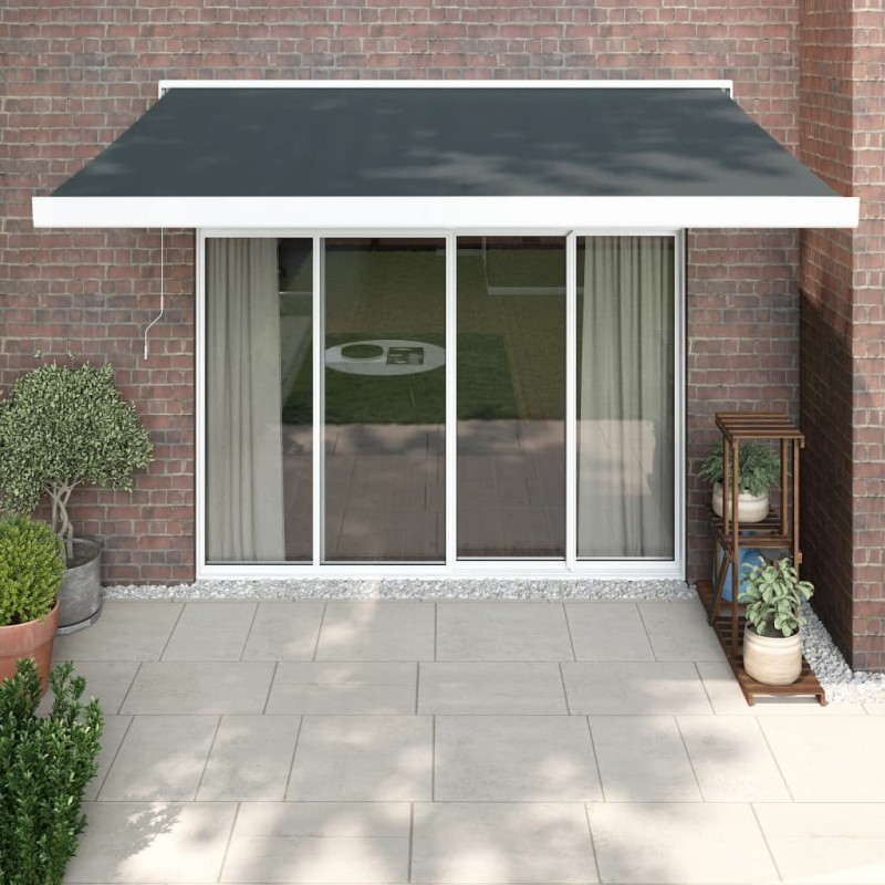 vidaXL Markise Einziehbar Anthrazit 3x2,5 m Stoff und Aluminium vidaXL Markise Einziehbar Anthrazit 3x2,5 m Stoff und Aluminium