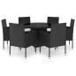 vidaXL 7-tlg. Garten-Essgruppe Poly Rattan Schwarz vidaXL 7-tlg. Garten-Essgruppe Poly Rattan Schwarz