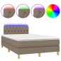 vidaXL Boxspringbett mit Matratze & LED Taupe 120x190 cm Stoff vidaXL Boxspringbett mit Matratze & LED Taupe 120x190 cm Stoff