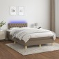 vidaXL Boxspringbett mit Matratze & LED Taupe 120x190 cm Stoff vidaXL Boxspringbett mit Matratze & LED Taupe 120x190 cm Stoff