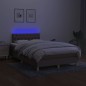 vidaXL Boxspringbett mit Matratze & LED Taupe 120x190 cm Stoff vidaXL Boxspringbett mit Matratze & LED Taupe 120x190 cm Stoff