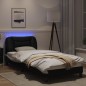 vidaXL Bettgestell mit LED Schwarz und Weiß 90x190 cm Kunstleder vidaXL Bettgestell mit LED Schwarz und Weiß 90x190 cm Kunstleder
