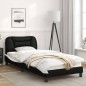 vidaXL Bettgestell mit LED Schwarz und Weiß 90x190 cm Kunstleder vidaXL Bettgestell mit LED Schwarz und Weiß 90x190 cm Kunstleder