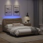 vidaXL Bettgestell mit LED Cappuccino-Braun 140x200 cm Kunstleder vidaXL Bettgestell mit LED Cappuccino-Braun 140x200 cm Kunstleder