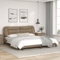 vidaXL Bettgestell mit LED Cappuccino-Braun 180x200 cm Kunstleder vidaXL Bettgestell mit LED Cappuccino-Braun 180x200 cm Kunstleder