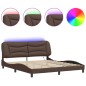 vidaXL Bettgestell mit LED Braun 180x200 cm Kunstleder vidaXL Bettgestell mit LED Braun 180x200 cm Kunstleder