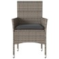 vidaXL Gartenstühle mit Kissen 2 Stk. Grau Poly Rattan vidaXL Gartenstühle mit Kissen 2 Stk. Grau Poly Rattan