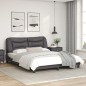 vidaXL Bettgestell mit LED Grau 160x200 cm Kunstleder vidaXL Bettgestell mit LED Grau 160x200 cm Kunstleder