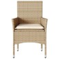 vidaXL Gartenstühle mit Kissen 2 Stk. Beige Poly Rattan vidaXL Gartenstühle mit Kissen 2 Stk. Beige Poly Rattan