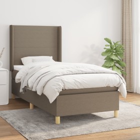 vidaXL Boxspringbett mit Matratze Taupe 80x200 cm Stoff