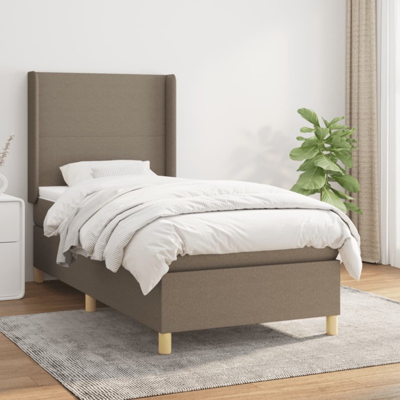 vidaXL Boxspringbett mit Matratze Taupe 80x200 cm Stoff vidaXL Boxspringbett mit Matratze Taupe 80x200 cm Stoff