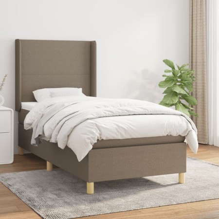vidaXL Boxspringbett mit Matratze Taupe 80x200 cm Stoff