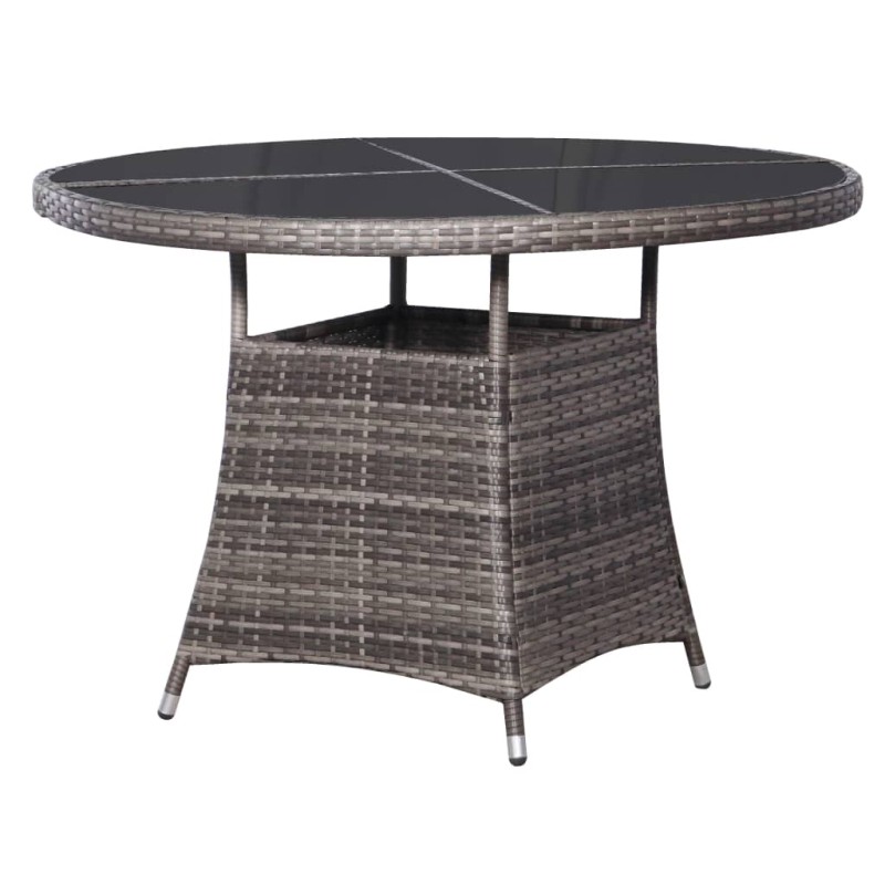 vidaXL Gartentisch Grau 110 x 74 cm Poly Rattan vidaXL Gartentisch Grau 110 x 74 cm Poly Rattan