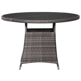 vidaXL Gartentisch Grau 110 x 74 cm Poly Rattan