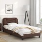 vidaXL Bettgestell mit LED Braun 80x200 cm Kunstleder vidaXL Bettgestell mit LED Braun 80x200 cm Kunstleder