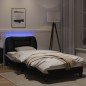 vidaXL Bettgestell mit LED Schwarz und Weiß 90x200 cm Kunstleder vidaXL Bettgestell mit LED Schwarz und Weiß 90x200 cm Kunstleder