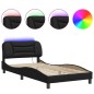 vidaXL Bettgestell mit LED Schwarz 100x200 cm Kunstleder vidaXL Bettgestell mit LED Schwarz 100x200 cm Kunstleder