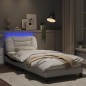 vidaXL Bettgestell mit LED Weiß und Schwarz 90x190 cm Kunstleder vidaXL Bettgestell mit LED Weiß und Schwarz 90x190 cm Kunstleder