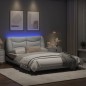 vidaXL Bettgestell mit LED Weiß und Schwarz 120x200 cm Kunstleder vidaXL Bettgestell mit LED Weiß und Schwarz 120x200 cm Kunstleder