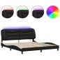 vidaXL Bettgestell mit LED Schwarz und Weiß 180x200 cm Kunstleder vidaXL Bettgestell mit LED Schwarz und Weiß 180x200 cm Kunstleder