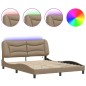 vidaXL Bettgestell mit LED Cappuccino-Braun 160x200 cm Kunstleder vidaXL Bettgestell mit LED Cappuccino-Braun 160x200 cm Kunstleder