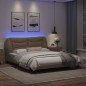 vidaXL Bettgestell mit LED Cappuccino-Braun 160x200 cm Kunstleder vidaXL Bettgestell mit LED Cappuccino-Braun 160x200 cm Kunstleder