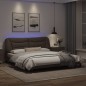 vidaXL Bettgestell mit LED Grau 180x200 cm Kunstleder