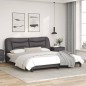 vidaXL Bettgestell mit LED Grau 180x200 cm Kunstleder