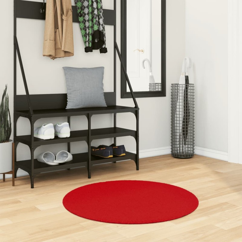 vidaXL Teppich OVIEDO Kurzflor Rot Ø 80 cm vidaXL Teppich OVIEDO Kurzflor Rot Ø 80 cm