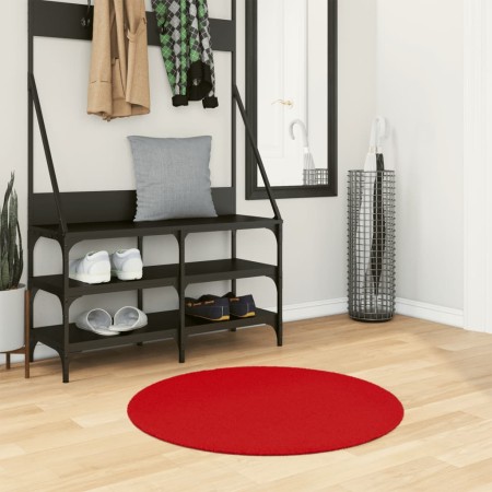 vidaXL Teppich OVIEDO Kurzflor Rot Ø 80 cm