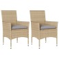 vidaXL Gartenstühle mit Kissen 2 Stk. Beige Poly Rattan vidaXL Gartenstühle mit Kissen 2 Stk. Beige Poly Rattan