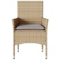 vidaXL Gartenstühle mit Kissen 2 Stk. Beige Poly Rattan vidaXL Gartenstühle mit Kissen 2 Stk. Beige Poly Rattan