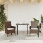 vidaXL Gartenstühle mit Kissen 2 Stk. Braun Poly Rattan vidaXL Gartenstühle mit Kissen 2 Stk. Braun Poly Rattan